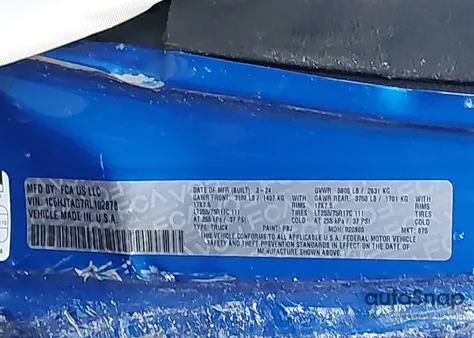 2024 Jeep Gladiator Willys from USA, damaged, VIN 1C6HJTAG7RL102878